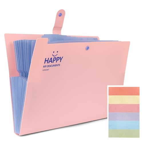 LONHCHI 1 Stk Fächermappe A4, Dokumentenmappe a4 Mit 12 Fächer, Tragbar Dokumentenmappe mit Druckknopf und Etikettenaufkleber für Schule Schüler Büro LONHCHI 1 Stk Fächermappe A4, Dokumentenmappe a4 Mit 12 Fächer, Tragbar Dokumentenmappe mit Druckknopf und Etikettenaufkleber für Schule Schüler Büro von LONHCHI