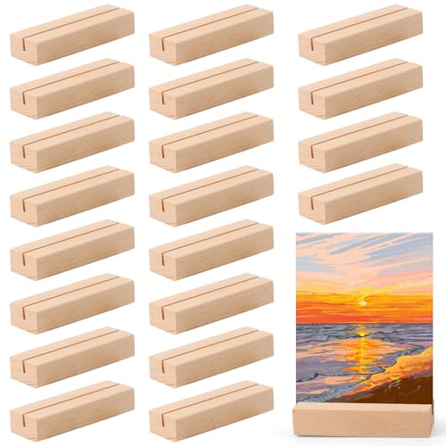 LONHCHI 20 Stück Kartenhalter Holz,Tischkartenhalter Fotohalter Holzs Menükartenhalter Holz Postkartenständer Kartenständer für Restaurants, Hochzeiten, Bankette und Partys(8x1.5x2.5cm) von LONHCHI