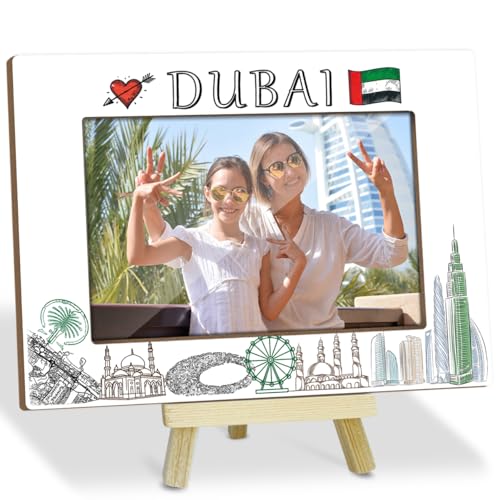 Familienurlaubsrahmen für Dubai, Souvenirs, Holz-Bilderrahmen mit Holzständer, Urlaub, Flitterwochen, Geschenke für Freunde, Paare, Holz-Bilderrahmen, Schreibtischregal, Dekoration für Familienurlaubsrahmen für Dubai, Souvenirs, Holz-Bilderrahmen mit Holzständer, Urlaub, Flitterwochen, Geschenke für Freunde, Paare, Holz-Bilderrahmen, Schreibtischregal, Dekoration für von LONLONBANG