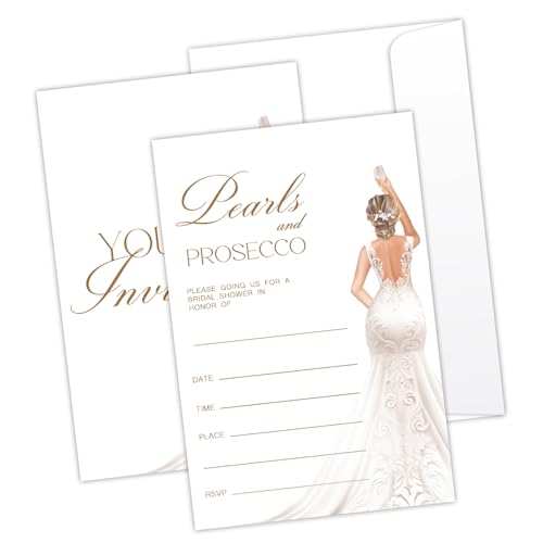 LONLONBANG Hochzeitseinladungen mit Perlen und Prosecco, 25 Stück, Hochzeitseinladungen mit Umschlägen für Mr & Mrs, doppelseitig, zum Ausfüllen, Brautparty, Gastgeschenk und Zubehör – YT0152 LONLONBANG Hochzeitseinladungen mit Perlen und Prosecco, 25 Stück, Hochzeitseinladungen mit Umschlägen für Mr & Mrs, doppelseitig, zum Ausfüllen, Brautparty, Gastgeschenk und Zubehör – YT0152 von LONLONBANG