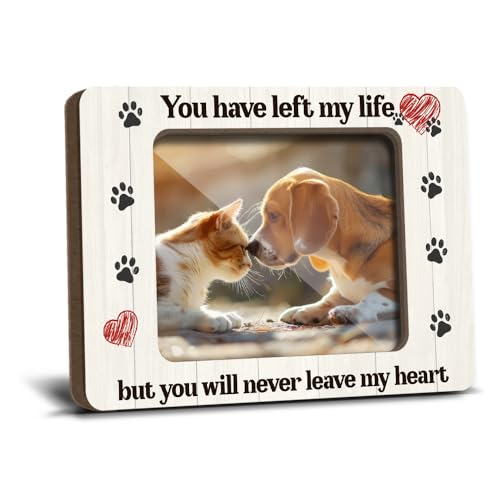 YT0213 Magnetischer Bilderrahmen für Hunde, Mutter, Katze, Tierliebhaber, Gedenkrahmen, Geschenk für den Verlust von Haustieren, Kühlschrank, Zuhause, Spind, Büro, Dekoration, Holz von LONLONBANG