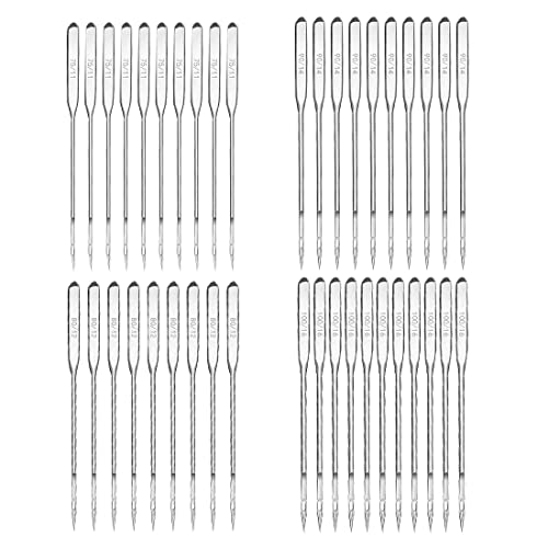 LONSVTTU 40pcs Nähmaschinennadeln, Universal Varmax Brother Janome Singer Nähmaschine Nähnadeln 75/11 80/12 90/14 100/16, Nähmaschinen Nadel Set für Denim Leder Jeans Stretch Jersey Stoff LONSVTTU 40pcs Nähmaschinennadeln, Universal Varmax Brother Janome Singer Nähmaschine Nähnadeln 75/11 80/12 90/14 100/16, Nähmaschinen Nadel Set für Denim Leder Jeans Stretch Jersey Stoff von LONSVTTU