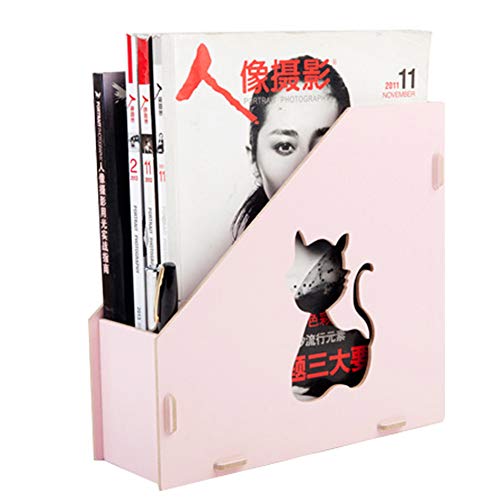 Stehsammler DIY Holz Schreibtischorganizer Office Desk Schreibtisch hochwertig Stehordner cartoon Zeitschriftensammler robust Katalogsammler Bürobedarf für Schreibwaren Bücher Zeitschriften Magazine von LONTG