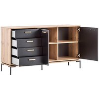 LOOKS by Wolfgang Joop Sideboard, 701729 eiche, schwarz 154,6 x 45,0 x 85,7 cm von LOOKS by Wolfgang Joop