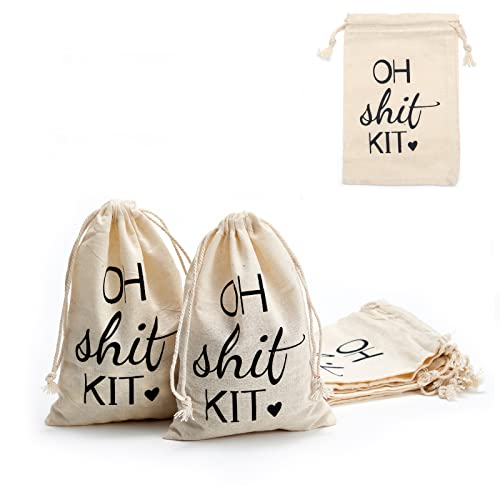 LOOKSGO 10 Stück 10 x 15,2 cm Hangover Kit Hochzeit Party Gastgeschenke für Junggesellinnenabschied Baumwolle Hangovers Kordelzug Beutel von LOOKSGO