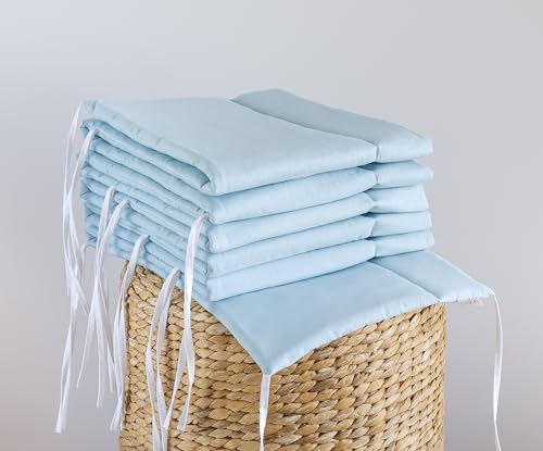 BLAU 420, 360, 210, 180 x 30 cm für 140 x 70 oder 120 x 60 cm Baumwolle Netzstoff Handmade Hellblau Himmelblau - PASST NUR ZU DEN ANGEGEBENEN GRÖSSEN ! (210 cm) von LOOLAY