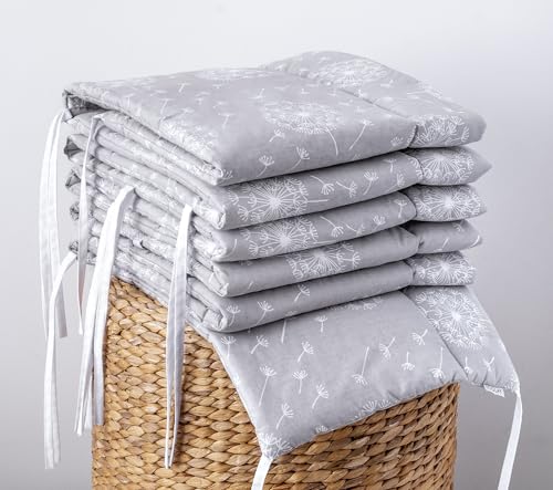 LÖWENZAHN Grau 420, 360, 210, 180 x 30 cm für 140 x 70 oder 120 x 60 cm Baumwolle Netzstoff Handmade Dandelion Gray - PASST NUR ZU DEN ANGEGEBENEN GRÖSSEN ! (210 cm) von LOOLAY