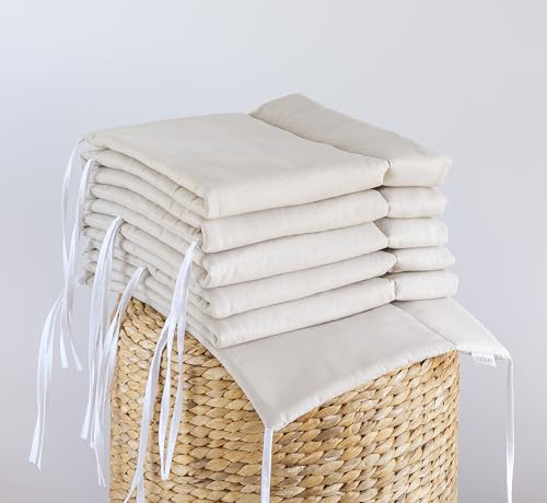 LOOLAY BEIGE Staubbeige 420, 360, 210, 180 x 30 cm für 140 x 70 oder 120 x 60 cm Baumwolle Netzstoff Handmade - PASST NUR ZU DEN ANGEGEBENEN GRÖSSEN ! (210 cm) von LOOLAY