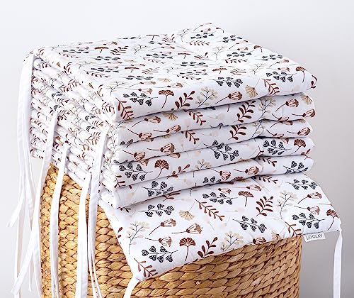LOOLAY BRAUN Blumen 420, 360, 210, 180 x 30 cm für 140 x 70 oder 120 x 60 cm Baumwolle Netzstoff Handmade - PASST NUR ZU DEN ANGEGEBENEN GRÖSSEN ! (180 cm) von LOOLAY