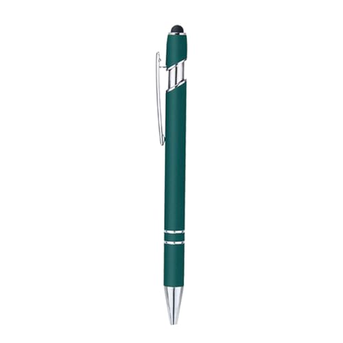 LOOMIKKE 10 x kapazitiver Eingabestift aus Metall, glatter Kugelschreiber, 1,0 mm, schwarzer Kugelschreiber mit Stift-Clip für die meisten kapazitiven Bildschirme von LOOMIKKE