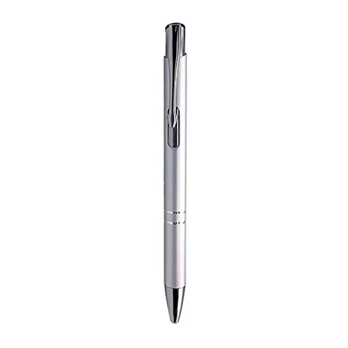 LOOMIKKE Druckkugelschreiber, mittlere Spitze, 1,0 mm, schwarz/blaue Tinte, Metall-Kugelschreiber, komfortables Schreiben, 10 Stück von LOOMIKKE