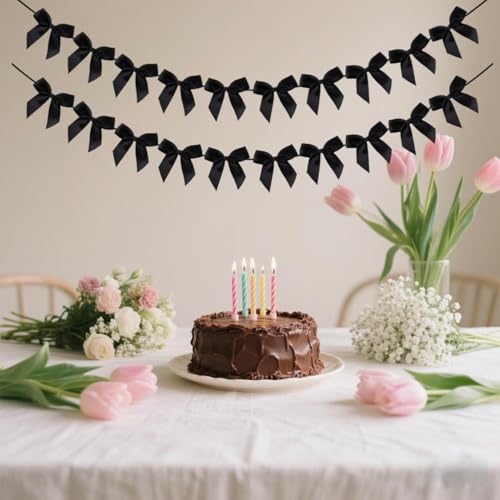 LOONELO Schwarze Schleife hängende Girlanden, Satinband Fliege Banner, Schleife Knoten Party hängende Wirbel Luftschlangen Dekorationen für Mädchen Kokette Geburtstag Hochzeit Brautdusche LOONELO Schwarze Schleife hängende Girlanden, Satinband Fliege Banner, Schleife Knoten Party hängende Wirbel Luftschlangen Dekorationen für Mädchen Kokette Geburtstag Hochzeit Brautdusche von LOONELO