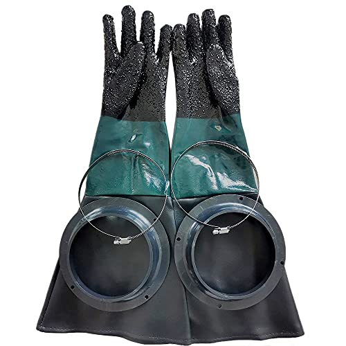 LOOR Sandstrahl Handschuhe Sandstrahler Teile 60Cm mit O Ringen für Sandstrahl Kabine von LOOR