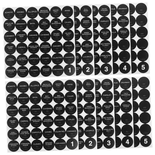 LOORGVEL 10 Blatt Selbstklebende Gewürzglas etiketten Runde Aufkleber für Gewürzflaschen Praktische Küchenbeschriftung Wasserfest Haftstark Vielseitig Einsetzbar für Zuhause und von LOORGVEL