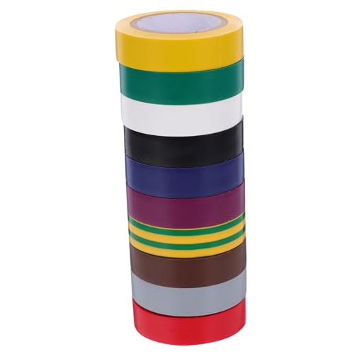 LOORGVEL 10 Rollen Elektrisches Isolierband PVC Hochtemperaturbeständig Klebeband für Kabel Isolierung Drahtbündelung für Elektriker und Heimwerker von LOORGVEL