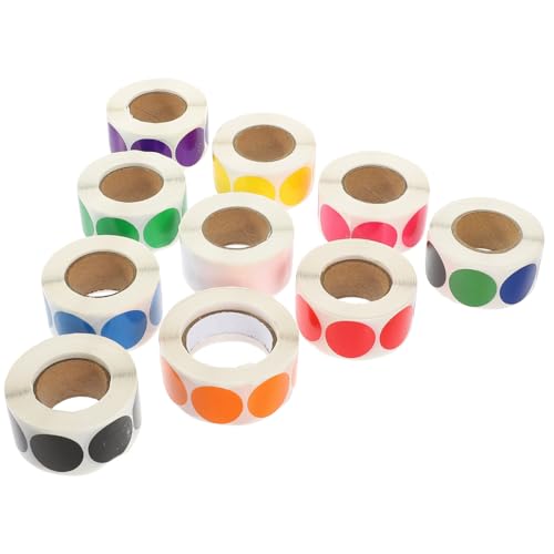 LOORGVEL 10 Rollen Farbige Runde Selbstklebende Punktaufkleber Farbige Markierungsetiketten zum Organisieren und Farbcodieren für Schule Büro und Zuhause LOORGVEL 10 Rollen Farbige Runde Selbstklebende Punktaufkleber Farbige Markierungsetiketten zum Organisieren und Farbcodieren für Schule Büro und Zuhause von LOORGVEL