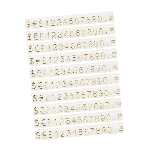 LOORGVEL 10 Saiten Verstellbarer Preisanzeige würfel Metall Preisschild für Schmuck Ladentheke Preisetikettenanzeige Transparent Goldfarbener Zahlenblock für Einzelhandel und Supermarkt von LOORGVEL
