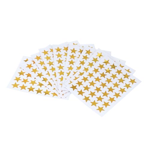 LOORGVEL 10 Stück Goldene PVC Stern Aufkleber Selbstklebend Ablösbar Glitzernde Belohnungssticker für Schüler Motivation Dekoration für Schule Basteln Notizbücher Umschläge von LOORGVEL