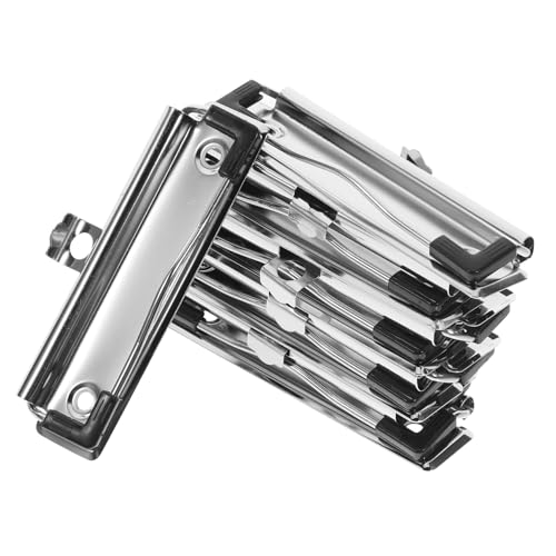 LOORGVEL 10 Stück Metall Klemmbrett Clips Stark Haltbare Binder Klammern für Dokumentenhalter Schmale Leichte Montierbare Schreibbrett Klemmen für Büro und Aufbewahrung von LOORGVEL