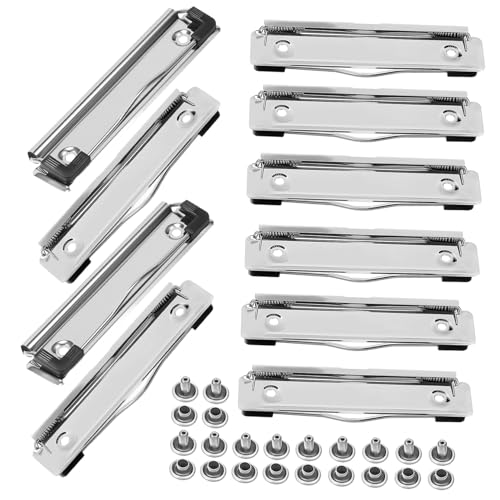 LOORGVEL 10 Stück Metall Klemmbrett Clips mit Gummischutz Ecken und Nägeln Robuste Dokumentenhalter für Büro Schule Zuhause und Werkstatt Einfache Befestigung und Langlebig von LOORGVEL