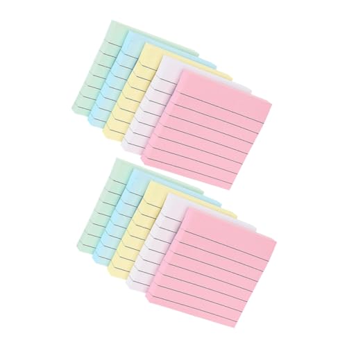 LOORGVEL 10 Stück Selbstklebende Tragbare Notizzettel mit Streifen Mittlere Buntes Memo Block für Büro Schule Praktische Haftnotizen zum Beschriften und Organisieren von LOORGVEL