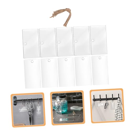 LOORGVEL 10 Stück Teiliges Acryl Transparent Wiederverwendbar mit Juteband zum Aufhängen Blanko Organizer Labels für Kleidung Aufbewahrung und Dekoration Beschreibbar Robust und Vielseitig LOORGVEL 10 Stück Teiliges Acryl Transparent Wiederverwendbar mit Juteband zum Aufhängen Blanko Organizer Labels für Kleidung Aufbewahrung und Dekoration Beschreibbar Robust und Vielseitig von LOORGVEL