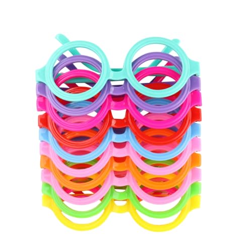 LOORGVEL 10 Stück Teiliges Bunte Brillenrahmen ohne Gläser Runde Party Fotorequisiten Spielerisches Accessoire für Kindergeburtstag Mitgebsel und Festival Deko von LOORGVEL