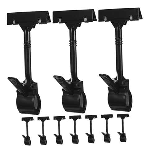 LOORGVEL 10 Stück Teiliges Drehbarer Kunststoff Preisschilderhalter mit Klemme Verstellbarer Etikettenhalter für Supermarkt Obst Gemüse Langlebiger Schwarzer Schildclip für Einzelhandel LOORGVEL 10 Stück Teiliges Drehbarer Kunststoff Preisschilderhalter mit Klemme Verstellbarer Etikettenhalter für Supermarkt Obst Gemüse Langlebiger Schwarzer Schildclip für Einzelhandel von LOORGVEL