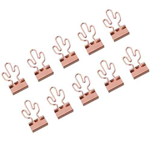 LOORGVEL 10 Stück Teiliges Edelstahl Büroklammern mit Kaktus muster Rostfreie Paper Binder Clips Praktische Organizing Clamps für Akten und Dokumente Vielseitige Klemmen für Büro und von LOORGVEL