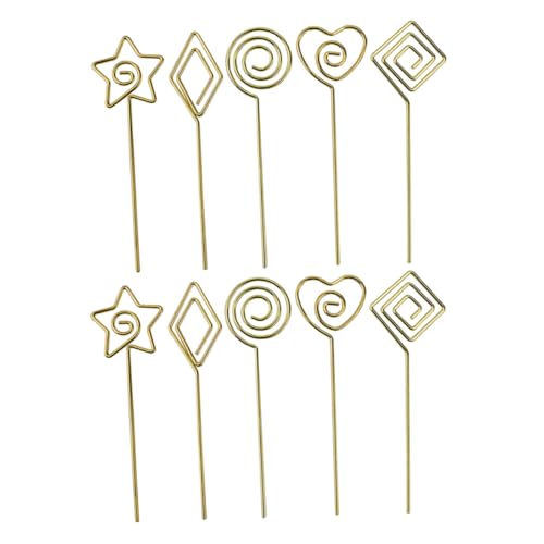 LOORGVEL 10 Stück Teiliges Goldfarbene Cocktail toothpicks in Formen Multifunktionale Memo Namensschildklammern Umweltfreundlich für Tischdekoration Foto Notizhalter bei Hochzeit Büro LOORGVEL 10 Stück Teiliges Goldfarbene Cocktail toothpicks in Formen Multifunktionale Memo Namensschildklammern Umweltfreundlich für Tischdekoration Foto Notizhalter bei Hochzeit Büro von LOORGVEL
