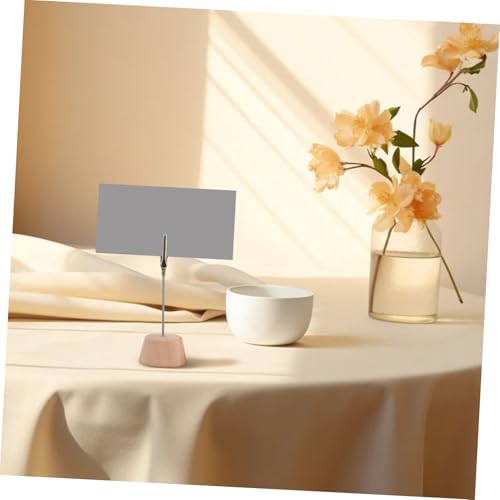 LOORGVEL 10 Stück Teiliges Holz Kartenhalter mit Festem Clip Minimalistischer Memo Clip Halter für Tischkarten Fotos und Notizen Rutschfester Schreibtischaufsatz für Hochzeit Geburtstag von LOORGVEL