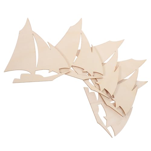 LOORGVEL 10 Stück Teiliges Holz segelboot deko Unvollendete Holzformen für DIY bastelprojekte Nautische Holzfiguren für Strand meer dekoration Zuhause Büro von LOORGVEL