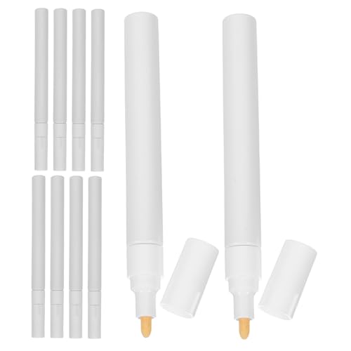 LOORGVEL 10 Stück Teiliges Nachfüllbare Acrylfarbe Marker mit Rundem Kopf Leere Füllbare Paint Pens Glasmalerei Kompatibel mit Vielen Marken Langlebige Aluminiumhülle für DIY und Kunst von LOORGVEL