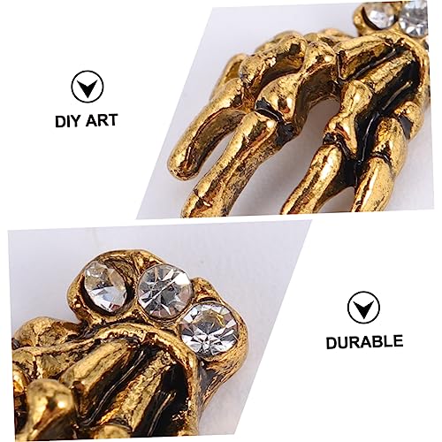 LOORGVEL 10 Stück Teiliges Nagelkunst Alloy Skelett Hand Nail Decals für Diy Maniküre Nageldekoration Vielseitig für Nägel Karten und Körperkunst LOORGVEL 10 Stück Teiliges Nagelkunst Alloy Skelett Hand Nail Decals für Diy Maniküre Nageldekoration Vielseitig für Nägel Karten und Körperkunst von LOORGVEL