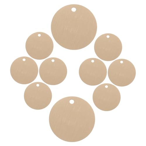 LOORGVEL 10 Stück Teiliges Runde Messing metallplaketten Unlackierte DIY Anhänger mit Loch Vielseitig Beschriftbare Nummernschilder für Ventile Stempeln und Gravieren Moderne von LOORGVEL