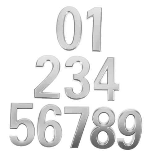 LOORGVEL 10 Stück Teiliges Selbstklebendes Metall Silber Wetterfeste Adresse Schilder für Briefkasten Tür Büro Hotel Langlebige Abs zahlen für Außen LOORGVEL 10 Stück Teiliges Selbstklebendes Metall Silber Wetterfeste Adresse Schilder für Briefkasten Tür Büro Hotel Langlebige Abs zahlen für Außen von LOORGVEL