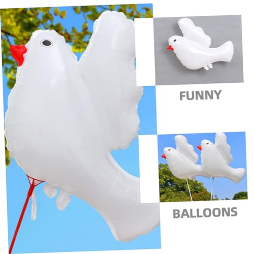LOORGVEL 10 Stück Teiliges Weißer Tauben Folienballon Große Party Dekoration für Hochzeit Geburtstag Babyparty Einfach zu Befüllen Beschreibbar als Erinnerungs und Festtagsdeko von LOORGVEL