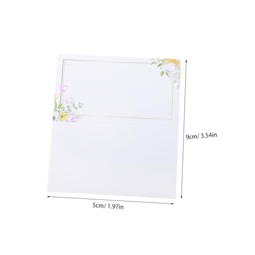 LOORGVEL 100 Stück Blumen Sitzkarten aus Papier für Hochzeit Tischdekoration mit Faltbarem Zelt Design Bedruckbare Namenskarten für Empfang Party Bankett Tischordnung von LOORGVEL