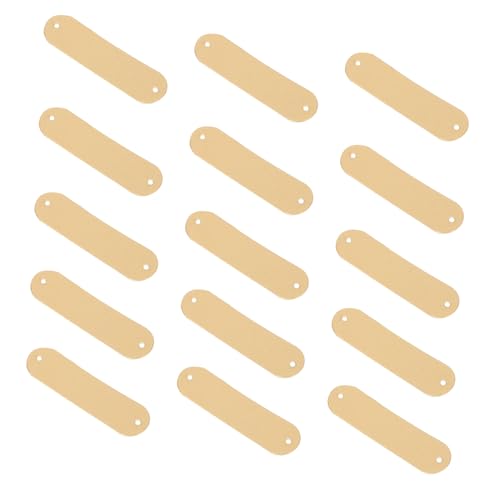 LOORGVEL 100 Stück DIY PU Leder Etiketten mit Zwei Löchern Handgemachte Kleidung Hut Anhänger Langlebige Indentation Labels zum Annähen für Jeans Schals Mützen und DIY Accessoires von LOORGVEL