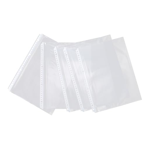 LOORGVEL 100 Stück Ordner Taschen Transparent Dokumententaschen Klarsichthüllen Innentaschen für Papierschutz Ordnerzubehör Praktische Sammelhüllen von LOORGVEL