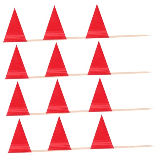 LOORGVEL 100 Stück Rote Zahnstocher Flaggen Dreieckig Stabile Mini Food Flaggen für Kuchen Cupcakes Käse Partydekoration Lebensmittelmarker LOORGVEL 100 Stück Rote Zahnstocher Flaggen Dreieckig Stabile Mini Food Flaggen für Kuchen Cupcakes Käse Partydekoration Lebensmittelmarker von LOORGVEL