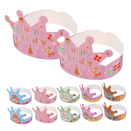 LOORGVEL 100 Stück Teiliges Kindergeburtstags Partyset Papierkronen Leichte Komfortable Geburtstagskronen für Jungen und Mädchen Vielseitige Partydekoration und Mitgebsel für von LOORGVEL