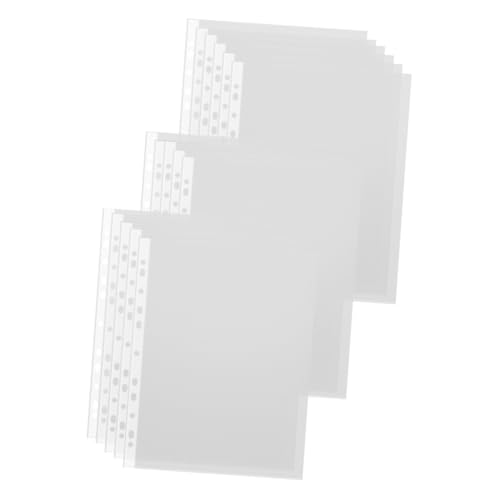 LOORGVEL 100 Stück Teiliges Transparente Dokumentenhüllen mit Löchern Wasserdichte Abheftbare Dateiordner Taschen Praktische Schützende Klarsichthüllen für Lose und Fotos von LOORGVEL