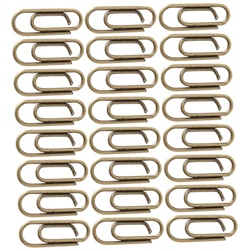 LOORGVEL 100 Stück Vintage Metall Büroklammern Starke Klammern für Dokumente Dateien Fotos Vielseitige Büroklammern für Schule und Büro Rostfreie Mini Papierclips in Antikoptik von LOORGVEL