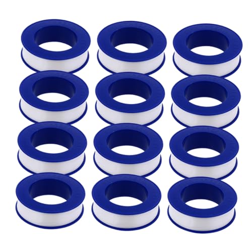 LOORGVEL 12 Rollen Ptfe Dichtungsband Selbstklebend Wasserfest Hitzebeständig für Rohrleitungen Dusche Garten Industrie Zuverlässiges Klebeband für Wasserhähne und Schlauchanschlüsse von LOORGVEL