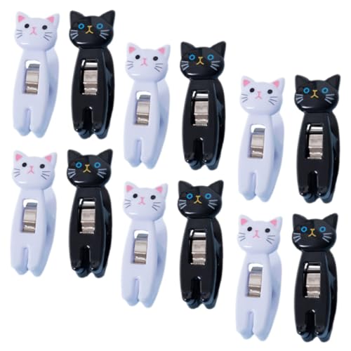 LOORGVEL 12 Stck Teiliges Multifunktionale Kunststoffclips Katzenform Süße Memo Fotoklammern Kleine Praktische Büro Wäscheklammern Farblich Sortiert In Schwarz Und Weiß LOORGVEL 12 Stck Teiliges Multifunktionale Kunststoffclips Katzenform Süße Memo Fotoklammern Kleine Praktische Büro Wäscheklammern Farblich Sortiert In Schwarz Und Weiß von LOORGVEL