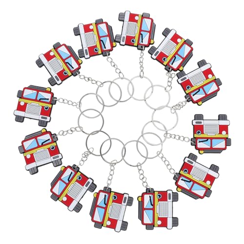LOORGVEL 12 Stück Feuerwehrauto Schlüsselanhänger Feuerwehrmann Schlüsselbund Feuerwehrmann -Party -Dekorationen Babyparty -Schlüsselbund Partyzubehör zum Thema Feuerwehrauto PVC LOORGVEL 12 Stück Feuerwehrauto Schlüsselanhänger Feuerwehrmann Schlüsselbund Feuerwehrmann -Party -Dekorationen Babyparty -Schlüsselbund Partyzubehör zum Thema Feuerwehrauto PVC von LOORGVEL