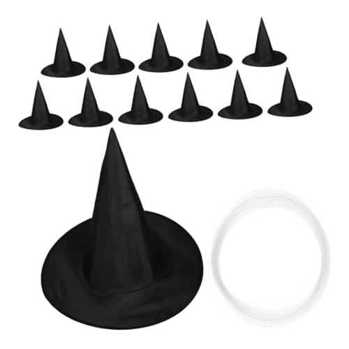 LOORGVEL 12 Stück Teiliges Halloween Hängende Schwarze Hexenhüte aus Stabilem Stoff Leichte Zauberer Hüte für Innen Außendekoration Vielseitig für Halloween-partys Cosplay und Gruselige LOORGVEL 12 Stück Teiliges Halloween Hängende Schwarze Hexenhüte aus Stabilem Stoff Leichte Zauberer Hüte für Innen Außendekoration Vielseitig für Halloween-partys Cosplay und Gruselige von LOORGVEL