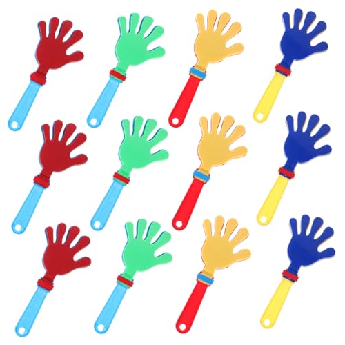 LOORGVEL 12 Stück Teiliges Hand Clapper aus Kunststoff Leichte Noisemaker für Bunte Handklatscher Partyspielzeug Einfach zu Halten und Sicher Fördert Aufmerksamkeit und von LOORGVEL