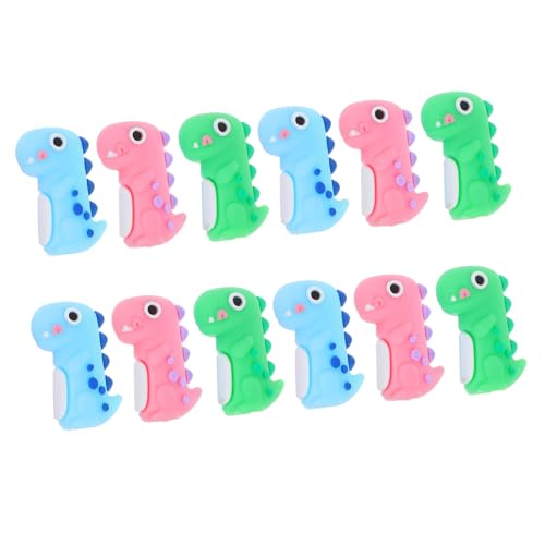LOORGVEL 12 Stück Teiliges Silikon Tierkopf Stiftaufsätze Bunte und Niedliche Tier designs Langlebige Bleistiftverlängerer für Praktische Schul Büro schreibwaren Vielseitige von LOORGVEL